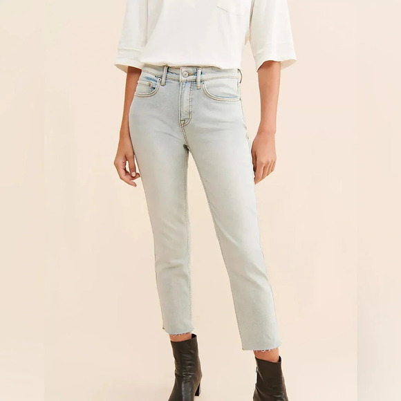 Nwt Free people, high-rise cropped straight jeans, curvy fit size 31 short - Picture 3 of 10